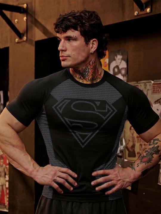 Black Superman Compression For Men - broncopolos.com